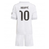 Camisa de Futebol Real Madrid Kylian Mbappe #10 Equipamento Principal Infantil 2025-26 Manga Curta (+ Calças curtas)